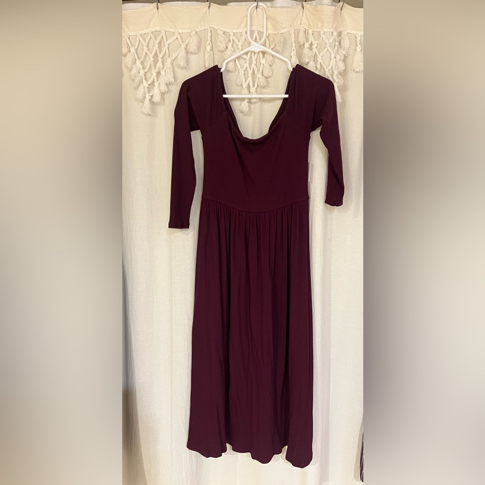 Urban Outfitters off the shoulder dress in Plum. Size M. New with tags.